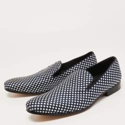 Dsquared2 Black Fabric Polka Dot Loafers Size 42