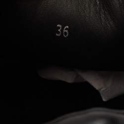 Pre Owned Dsqaured2 Black Glitter and Leather Low Top Sneakers Size 36