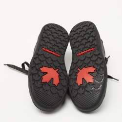 Pre Owned Dsqaured2 Black Glitter and Leather Low Top Sneakers Size 36