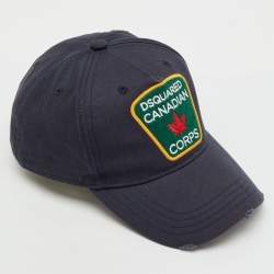 Pre Owned Dsquared2 Black Canadian Corps Canvas Baseball Cap