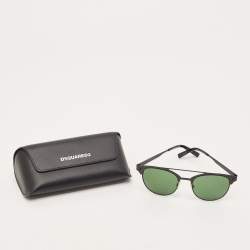 Pre Owned Dsquared2 Black DQ 0246 Bruce Aviator Sunglasses