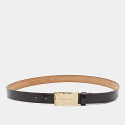 Pre Owned Dsquared2 Logo Plaque M Buckle Belt Brown Leather