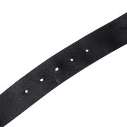 Pre Owned Dsquared 2 Black Leather City of Wood Buckle Belt 100CM