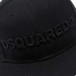 Pre Owned DSquared2 Black Logo Embroidered Baseball Cap ( One Size )