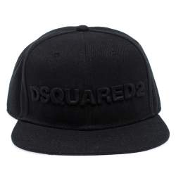 Pre Owned DSquared2 Black Logo Embroidered Baseball Cap ( One Size )