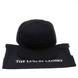 Pre Owned DSquared2 Black Logo Embroidered Baseball Cap ( One Size )