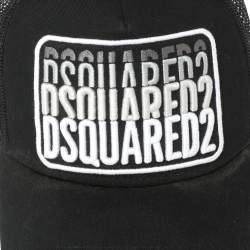 Dsquared2 Black Logo Embroidered Distressed Baseball Cap ( One Size )