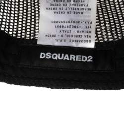 Dsquared2 Black Logo Embroidered Distressed Baseball Cap ( One Size )