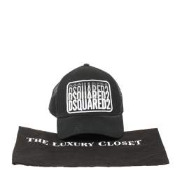 Dsquared2 Black Logo Embroidered Distressed Baseball Cap ( One Size )