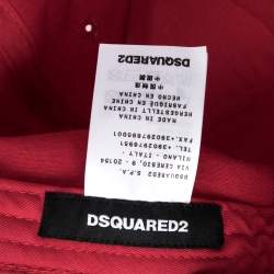 Dsquared Red Cotton Canvas Distressed Logo Embroidered Baseball Cap
