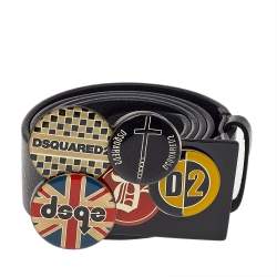Dsquared2 Black Leather Belt 95CM