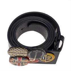 Dsquared2 Black Leather Belt 95CM
