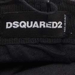 DSquared2 Black Marlon Brando Leather Newsboy Cap