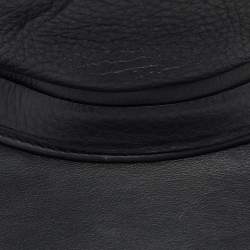 DSquared2 Black Marlon Brando Leather Newsboy Cap