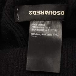 Dsquared2 Black Logo Embroidered Wool Beanie 
