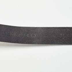 Dsquared2 Black Leather Logo Plague Buckle Belt M