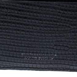 Dsquared2 Black Lizard Embossed Leather Card Holder