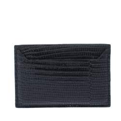 Dsquared2 Black Lizard Embossed Leather Card Holder
