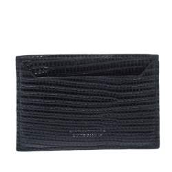 Dsquared2 Black Lizard Embossed Leather Card Holder