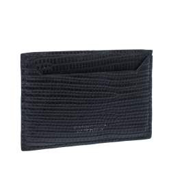 Dsquared2 Black Lizard Embossed Leather Card Holder