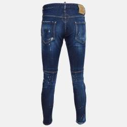 Dsquared2 Blue Pint Splashed Distressed Denim Jeans L Waist 36"