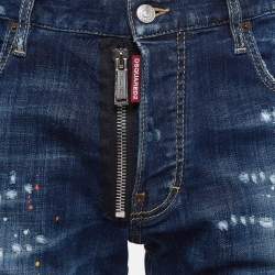 Dsquared2 Blue Pint Splashed Distressed Denim Jeans L Waist 36"