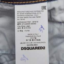 Dsquared2 Blue Pint Splashed Distressed Denim Jeans L Waist 36"