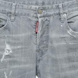 Dsquared2 Grey Distressed Denim Skater Jeans M Waist 32"