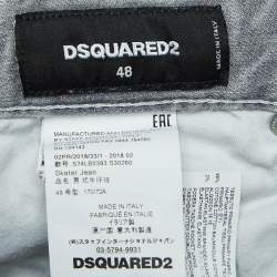 Dsquared2 Grey Distressed Denim Skater Jeans M Waist 32"