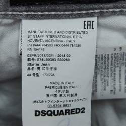 Dsquared2 Grey Distressed Denim Skater Jeans M Waist 32"