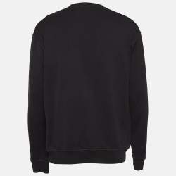 Dsquared2 Black Printed Cotton Knit Sweatshirt L