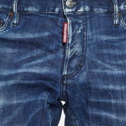 Pre Owned Dsquared2 Blue Distressed Denim Slim Fit Jeans XL/Waist 37"