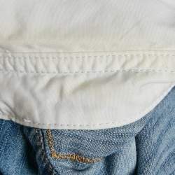 Dsquared2 Blue Corduroy Pocket Denim Patch Detail Shirt L