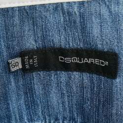 Dsquared2 Blue Corduroy Pocket Denim Patch Detail Shirt L
