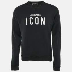 Dsquared2 Black Embroidered Cotton Sweatshirt S
