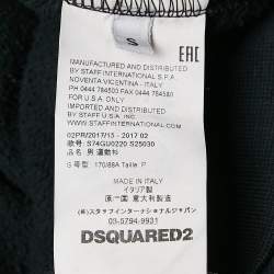 Dsquared2 Black Embroidered Cotton Sweatshirt S
