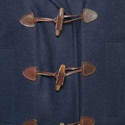 Dsquared2 Navy Blue Wool Knit and Denim Short Duffle Jacket M