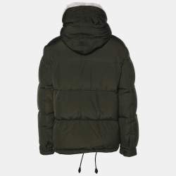 Dsquared2 Dark Green Nylon and Goat Hair Bomber Jacket L