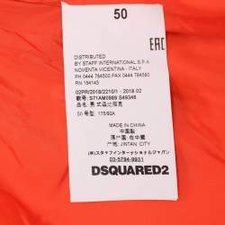 Dsquared2 Dark Green Nylon and Goat Hair Bomber Jacket L
