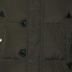 Dsquared2 Dark Green Nylon and Goat Hair Bomber Jacket L