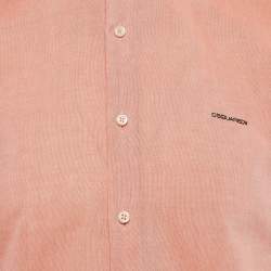 Dsquared2 Light Orange Cotton Blend Contrast Detail Shirt M