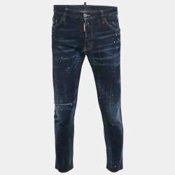 Dsquared2 Blue Denim Distressed Jeans M Waist 37"