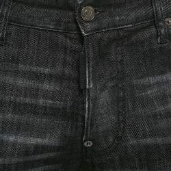 Pre Owned Dsquared2 Black Washed Denim City Biker Jeans M Waist 33"