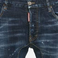 Dsquared2 Blue Distressed Denim Tidy Biker Jean S Waist 31"