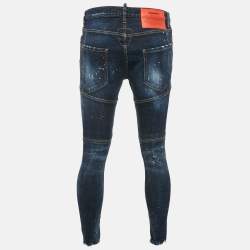 Dsquared2 Blue Distressed Denim Tidy Biker Jean S Waist 31"