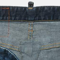 Dsquared2 Blue Distressed Denim Tidy Biker Jean S Waist 31"