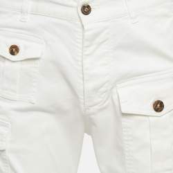 Pre Owned Dsquared2 White Denim Sexy Cargo Pants S Waist 30"