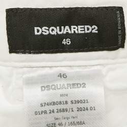 Pre Owned Dsquared2 White Denim Sexy Cargo Pants S Waist 30"