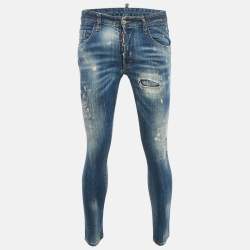 Dsquared2 Blue Distressed Denim Jeans S Waist 33"