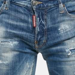 Dsquared2 Blue Distressed Denim Jeans S Waist 33"